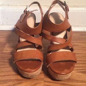 Guess Leather and Cork wedges.